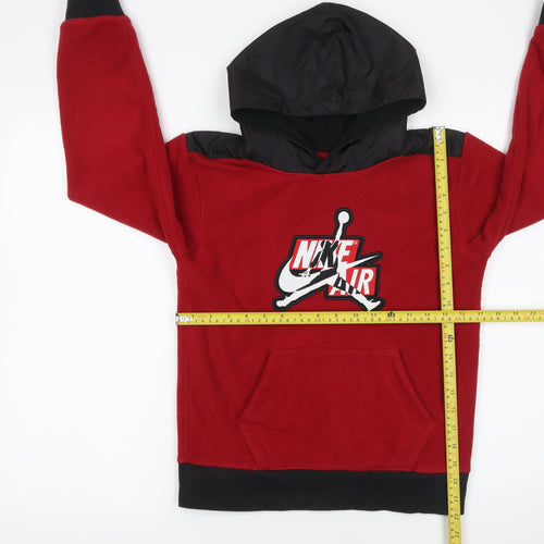 Nike Boys Red Fleece Pullover Hoodie 10-12 Years Jordan Jumpman Logo