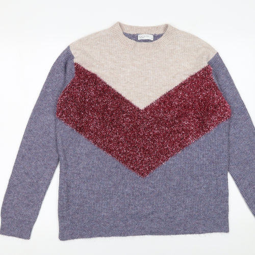 Papaya Women’s Multicoloured Crew Neck Knit Jumper Size M