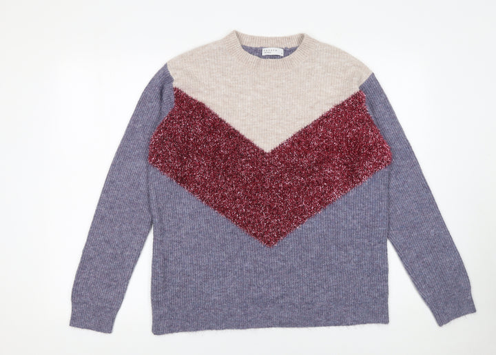 Papaya Women’s Multicoloured Crew Neck Knit Jumper Size M