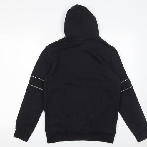 Adidas Boys Black 13-14 Years Half Zip Hoodie Fleece Logo Sportswear