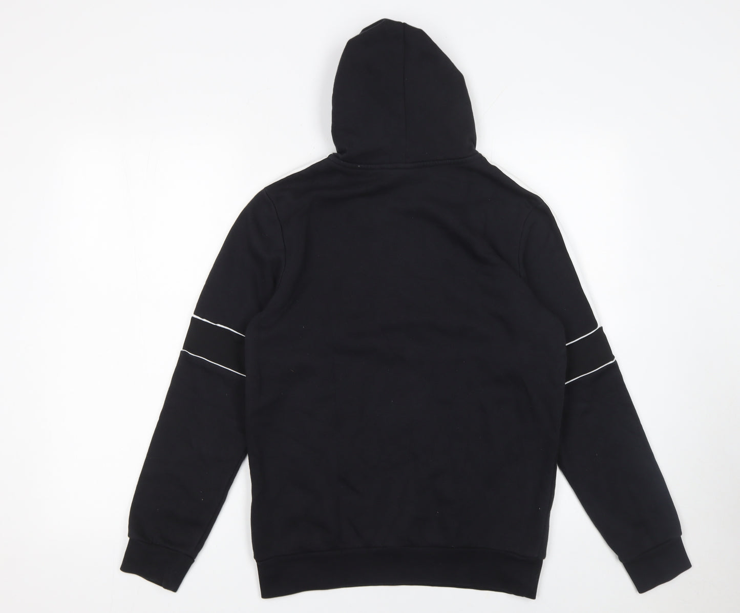 Adidas Boys Black 13-14 Years Half Zip Hoodie Fleece Logo Sportswear
