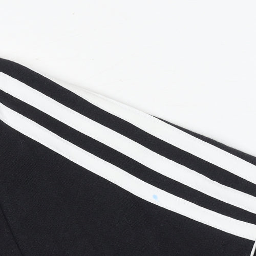 Adidas Boys Black 13-14 Years Half Zip Hoodie Fleece Logo Sportswear