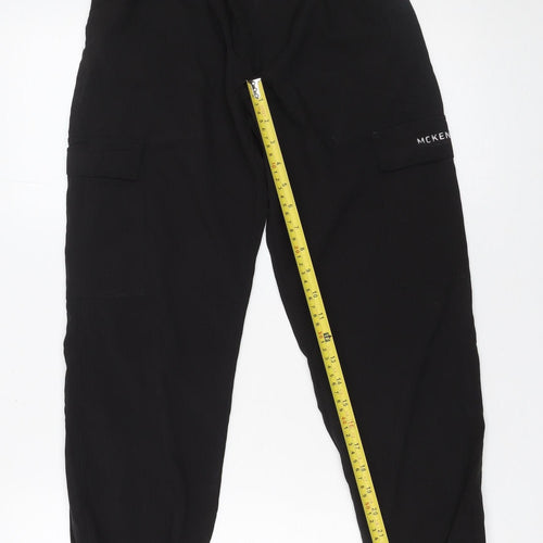 McKenzie Boys Black Cargo Trousers 14 Years Elastic Waist Joggers