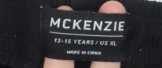 McKenzie Boys Black Cargo Trousers 14 Years Elastic Waist Joggers