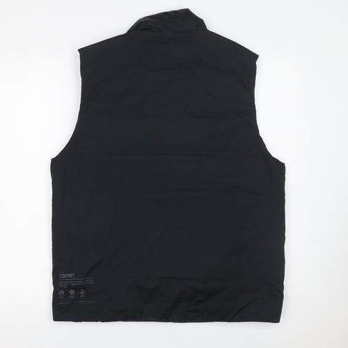 Esprit Men's Black M Padded Bodywarmer Waistcoat Full Zip