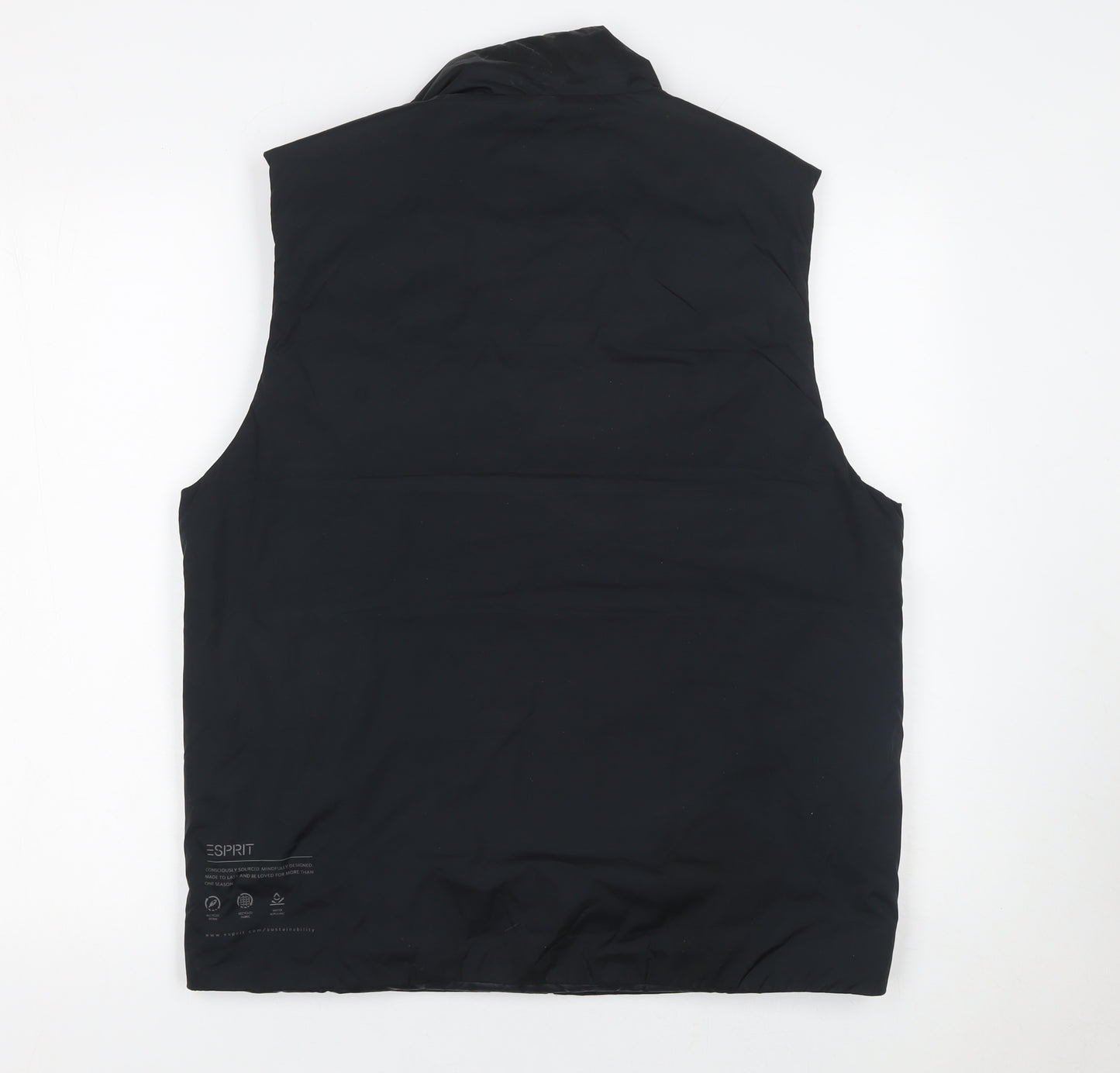 Esprit Men's Black M Padded Bodywarmer Waistcoat Full Zip