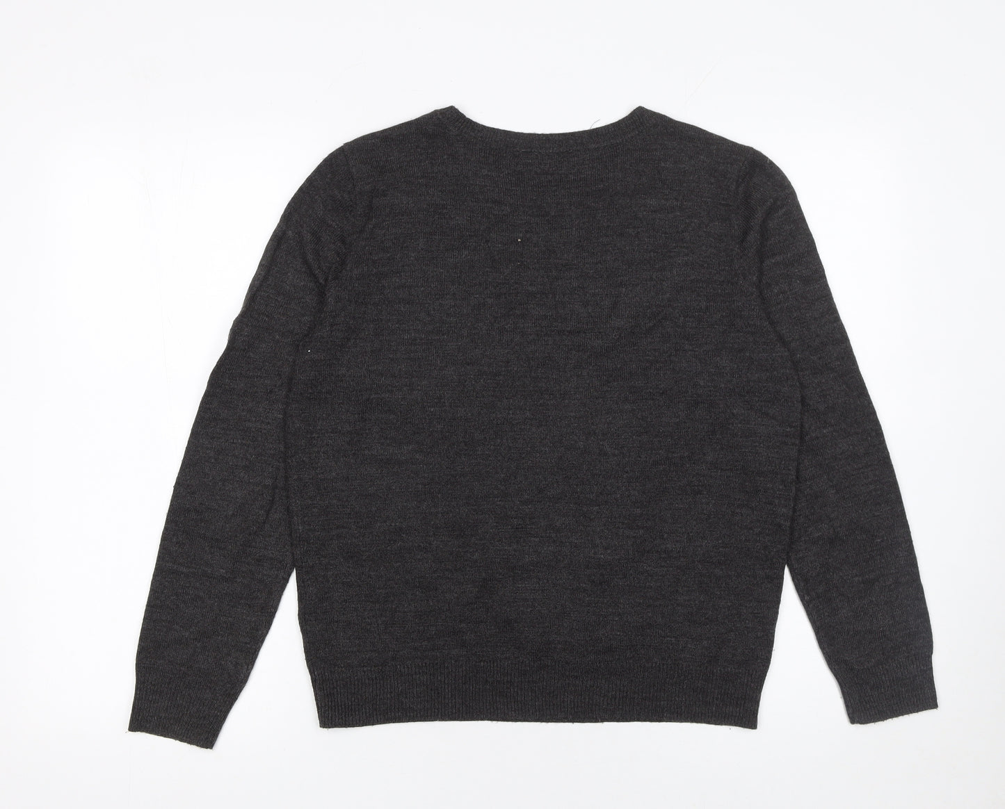 Dorothy Perkins Women Grey Sequin Snowflake Jumper UK 12