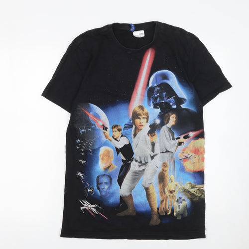 Star Wars Men’s Black Graphic Cotton T-Shirt Size S Retro Movie Tee