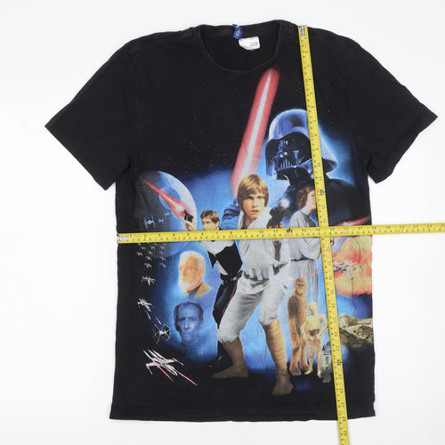 Star Wars Men’s Black Graphic Cotton T-Shirt Size S Retro Movie Tee