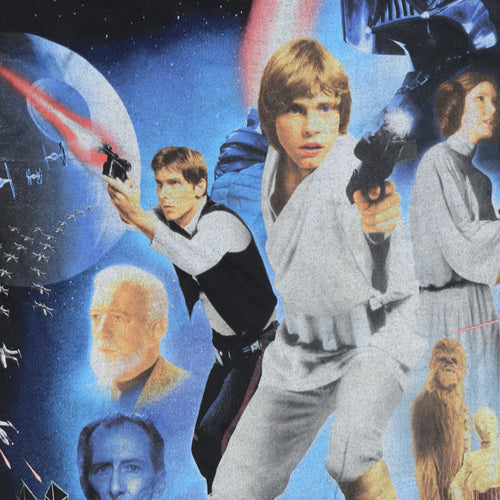 Star Wars Men’s Black Graphic Cotton T-Shirt Size S Retro Movie Tee