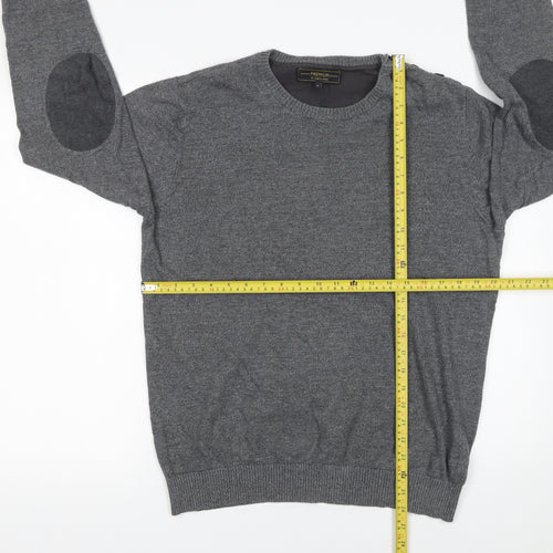 Jack & Jones Men’s Grey Cotton Crew Neck Pullover Jumper L