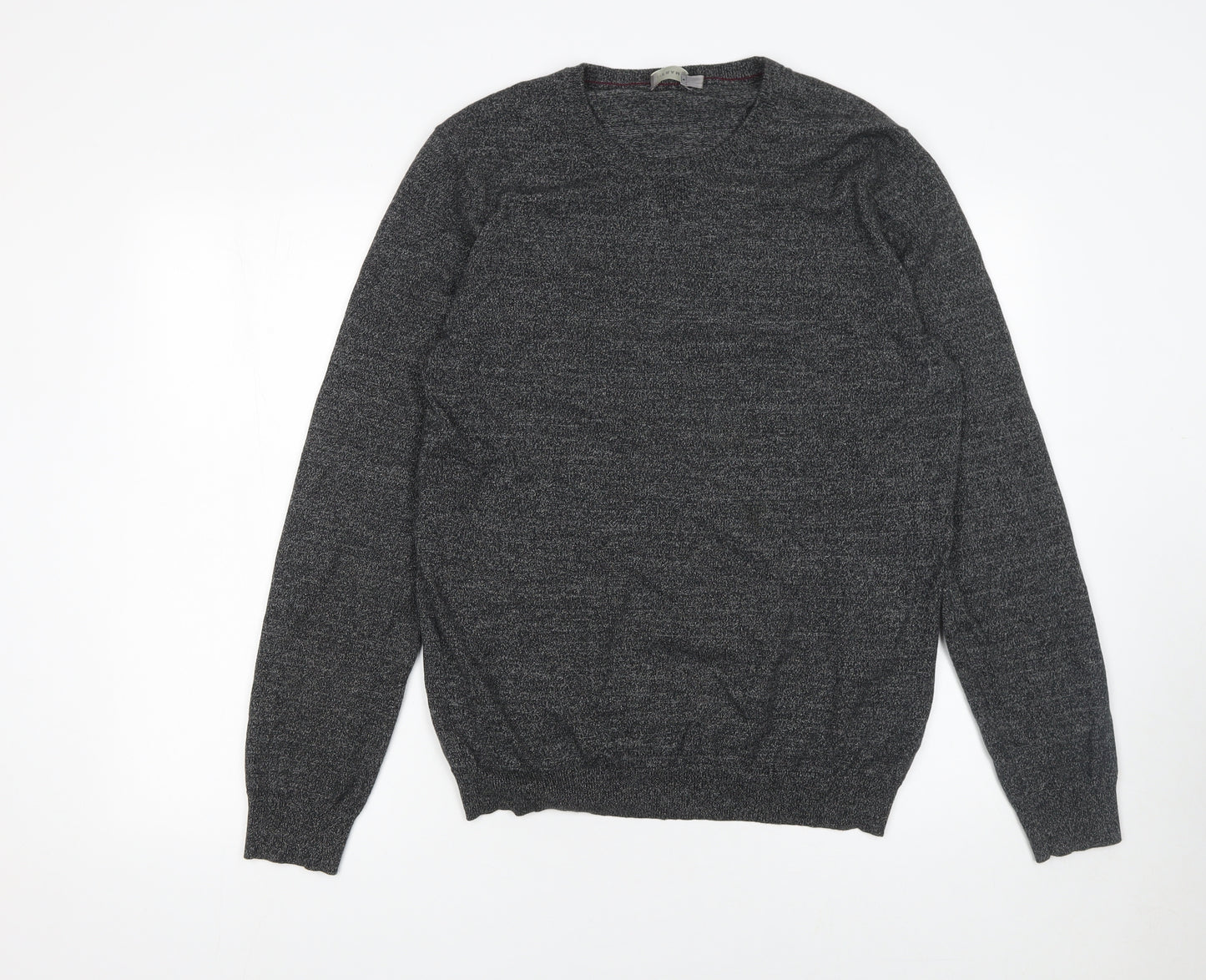 A-FRAME Men's Grey Cotton Crew Neck Pullover Jumper Size M