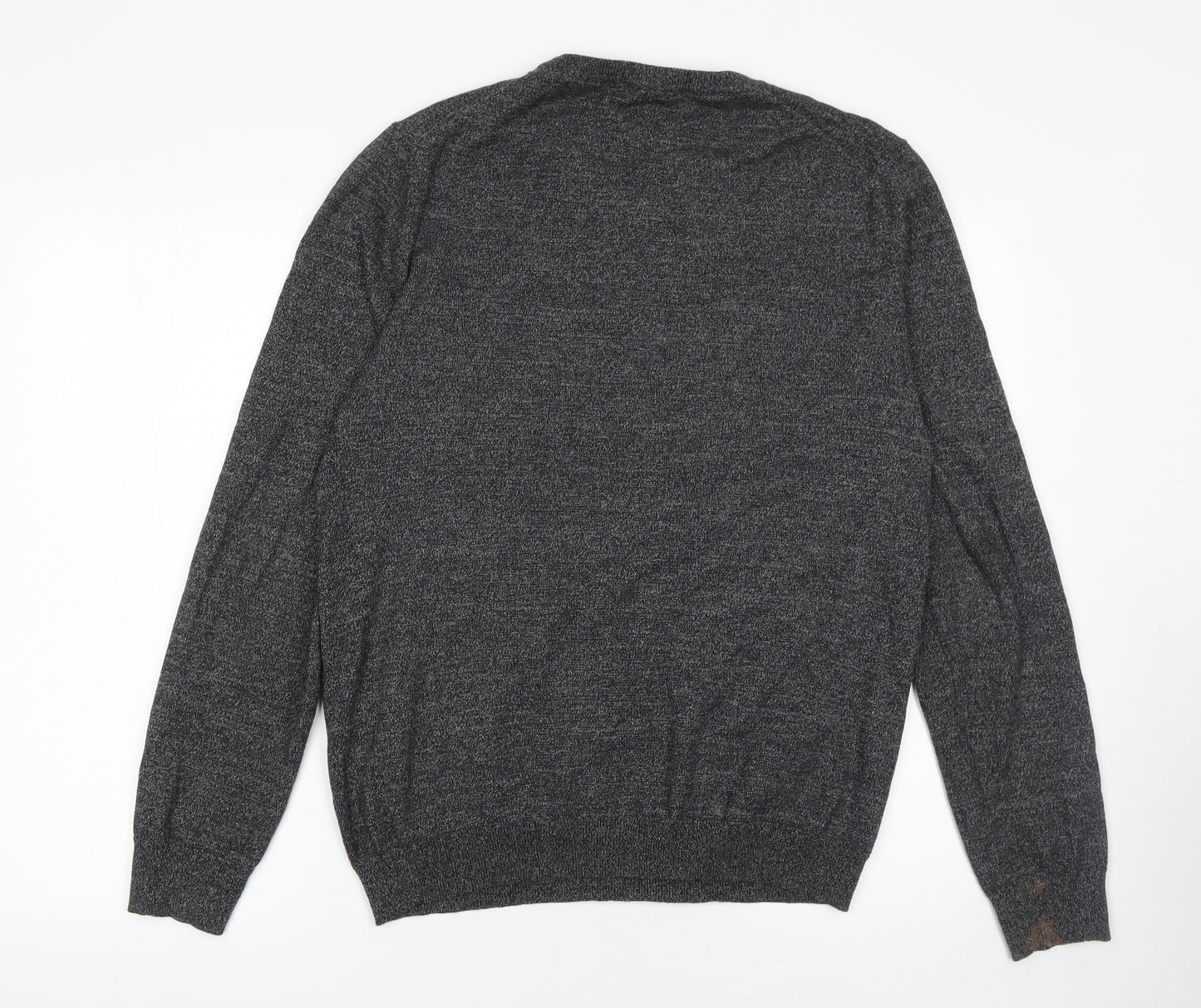 A-FRAME Men's Grey Cotton Crew Neck Pullover Jumper Size M