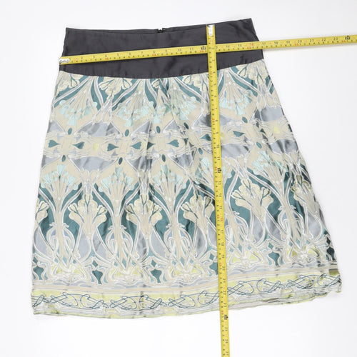 CCDK Copenhagen Women’s Multicoloured Silk A-Line Skirt Size 10