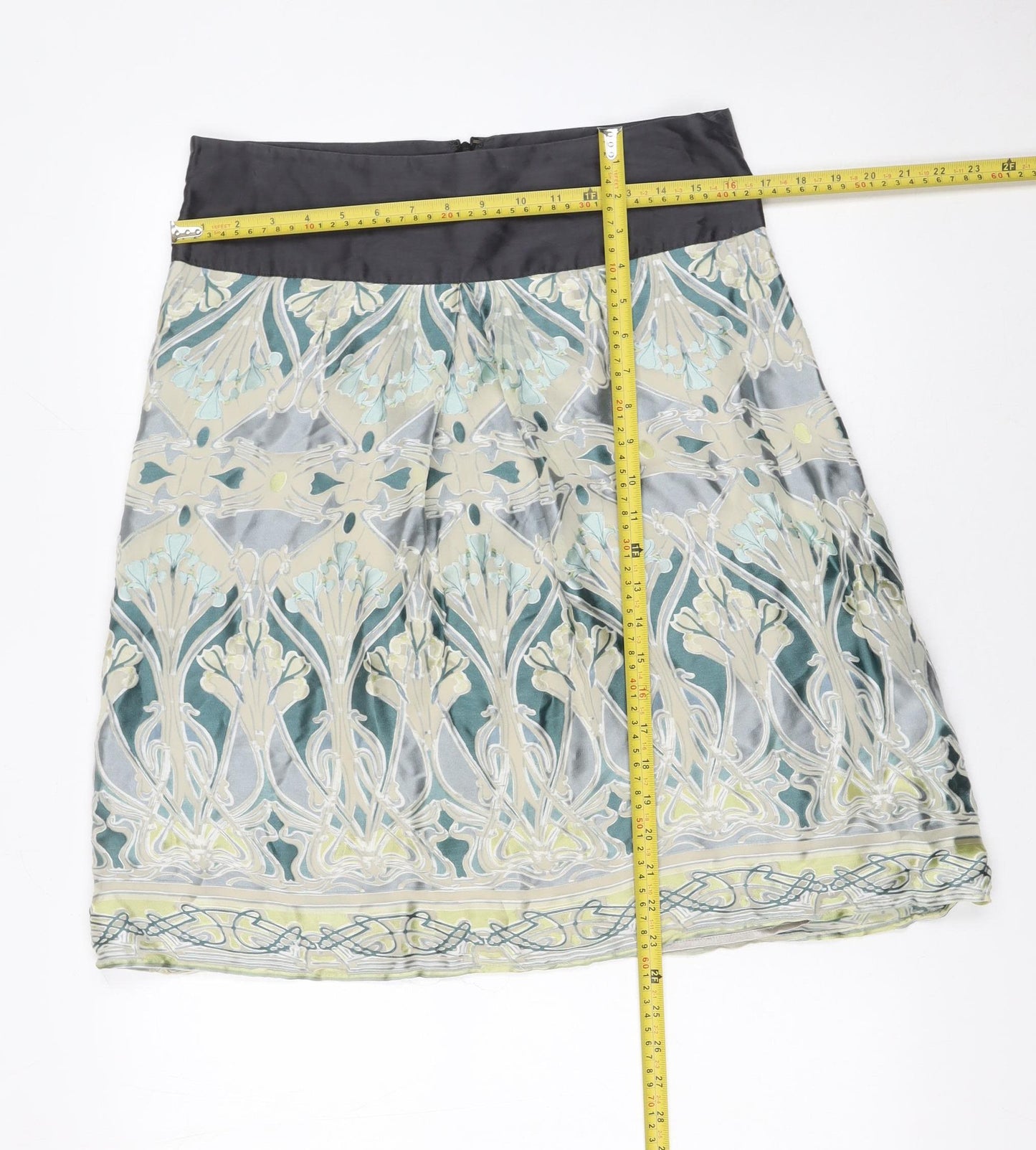 CCDK Copenhagen Women’s Multicoloured Silk A-Line Skirt Size 10