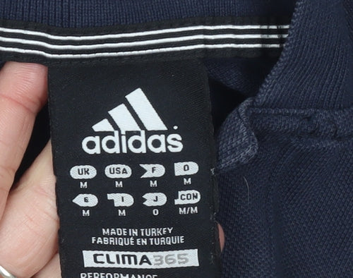 Adidas Men’s Blue Clima365 Polo Shirt Size M Cotton Blend Sportswear