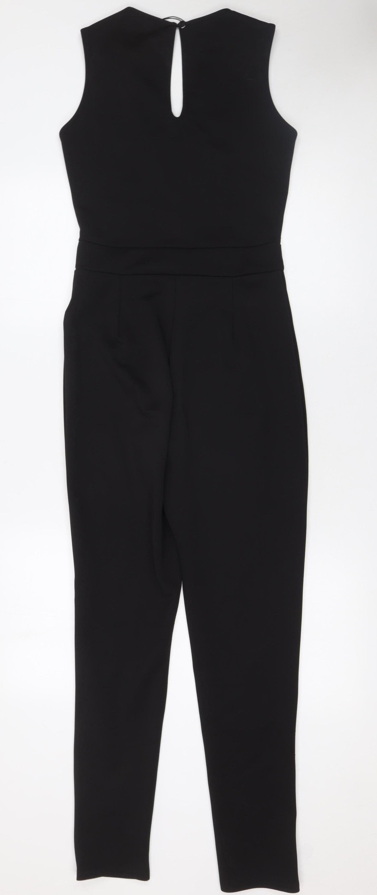 Boohoo Women’s Black Beige Colourblock Sleeveless Jumpsuit Size 8