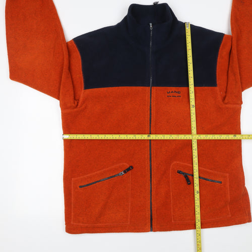 Maine New England Men's Orange Fleece Jacket L 43in Zip Pockets