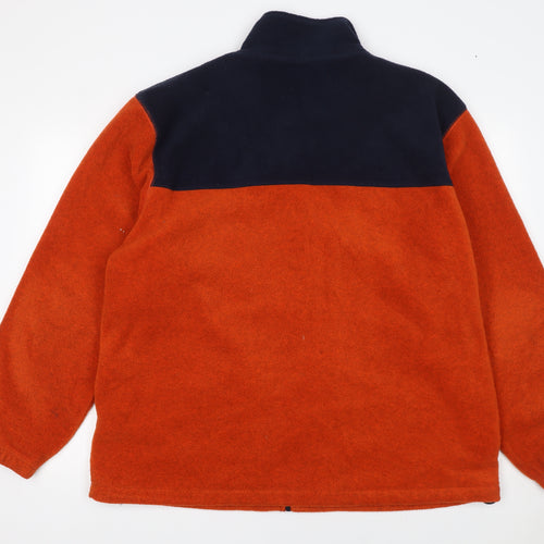 Maine New England Men's Orange Fleece Jacket L 43in Zip Pockets