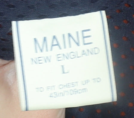 Maine New England Men's Orange Fleece Jacket L 43in Zip Pockets