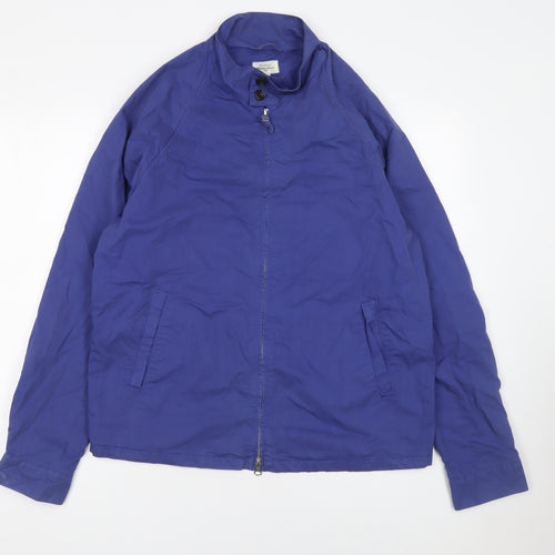 Hartford Men's Blue Cotton Basic Jacket Size 50 Regular Fit