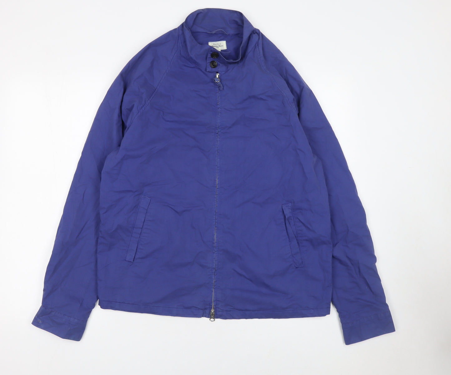 Hartford Men's Blue Cotton Basic Jacket Size 50 Regular Fit