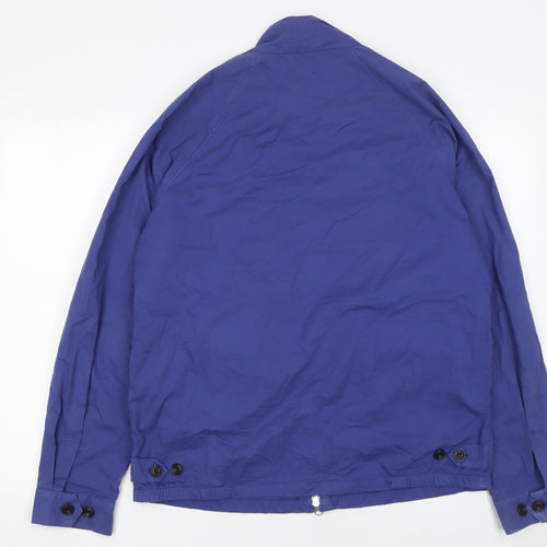 Hartford Men's Blue Cotton Basic Jacket Size 50 Regular Fit