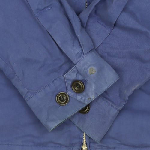 Hartford Men's Blue Cotton Basic Jacket Size 50 Regular Fit