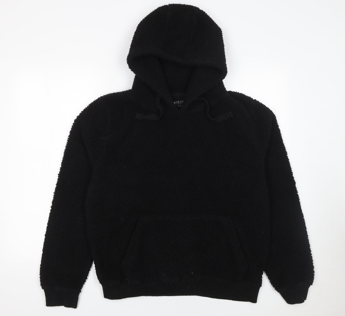 Brave Soul Women’s Black Pullover Hoodie L Soft Fleece Casual