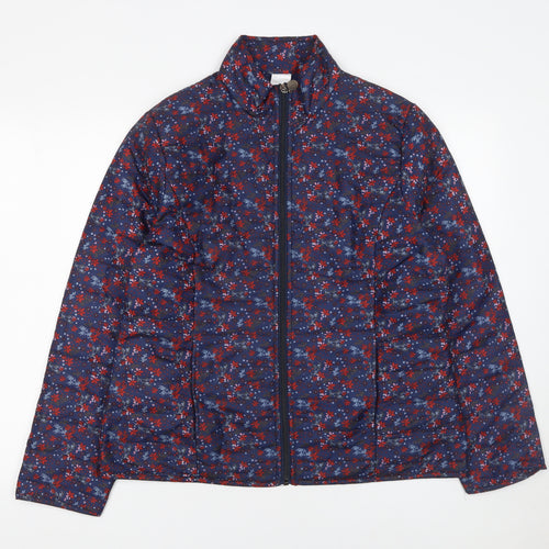 Anne de Lancay Women's Blue Floral Puffer Jacket Size M
