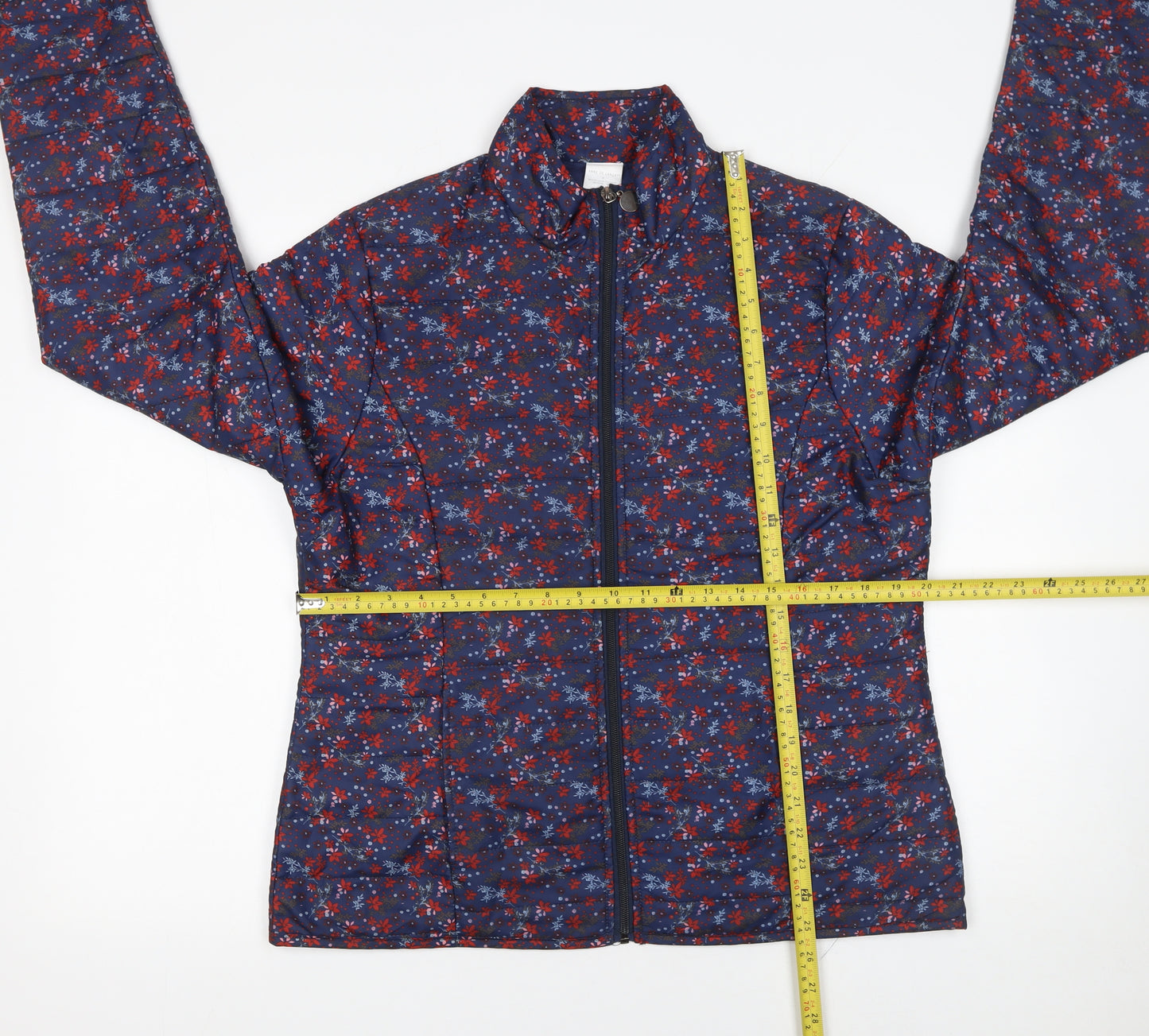 Anne de Lancay Women's Blue Floral Puffer Jacket Size M