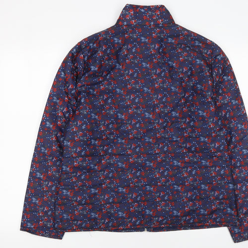 Anne de Lancay Women's Blue Floral Puffer Jacket Size M