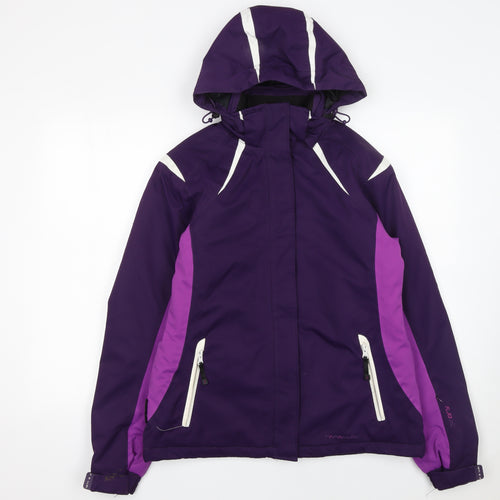 Parallel Women's Purple Ski Jacket Waterproof Hooded Size 8