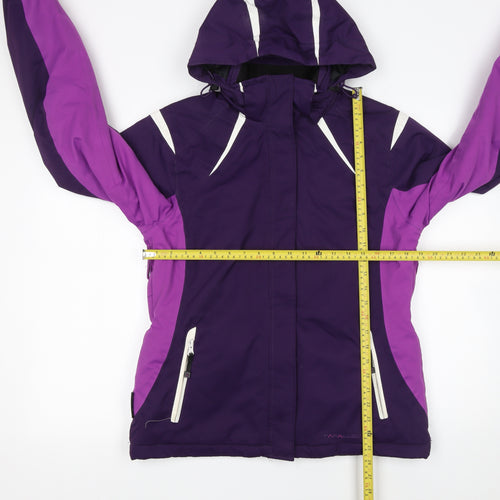 Parallel Women's Purple Ski Jacket Waterproof Hooded Size 8