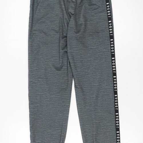 Jordan Boys Grey Jogger Trousers 12-13 Years Polyester Athletic Pants