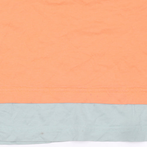 adidas Men's Orange Crew Neck Short Sleeve Cotton T-Shirt Size L