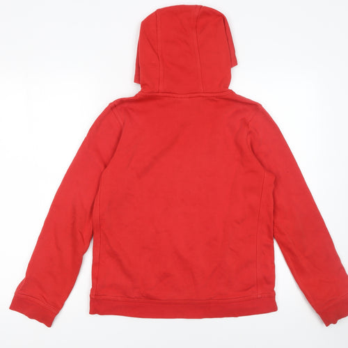 Nike Boys Red Pullover Hoodie Size 13-14 Years Cotton Blend Logo Sweatshirt