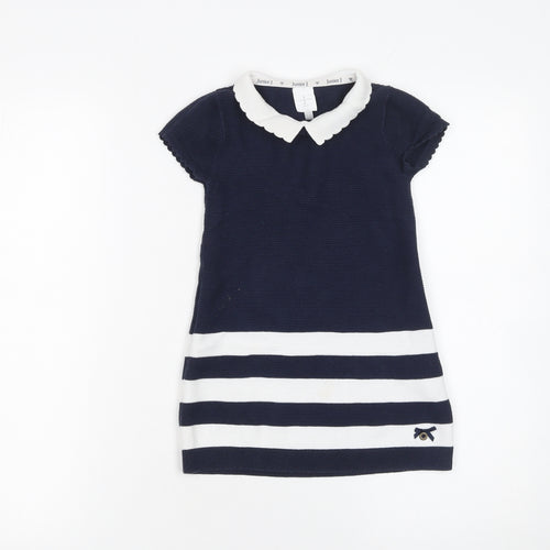 Junior J by Jasper Conran Navy & White Striped Knit Dress 18-24 Months Girls