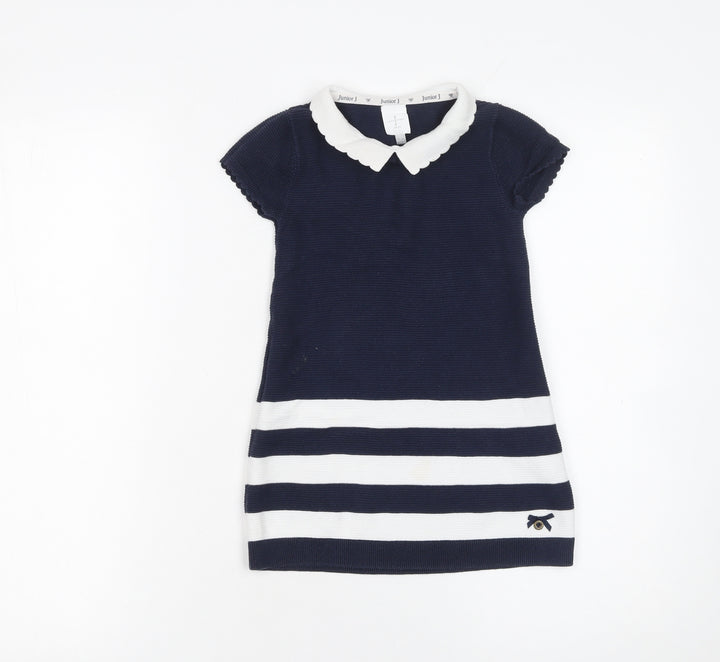 Junior J by Jasper Conran Navy & White Striped Knit Dress 18-24 Months Girls
