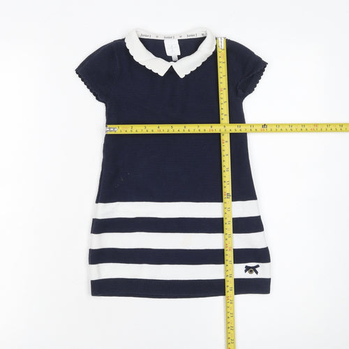 Junior J by Jasper Conran Navy & White Striped Knit Dress 18-24 Months Girls