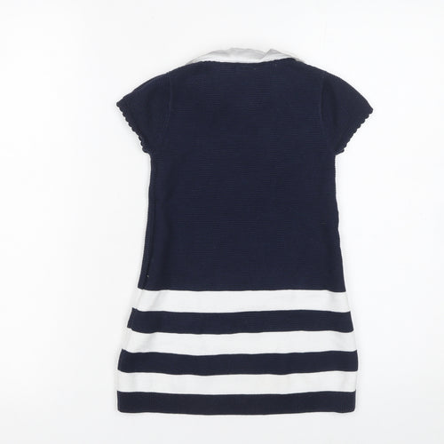 Junior J by Jasper Conran Navy & White Striped Knit Dress 18-24 Months Girls