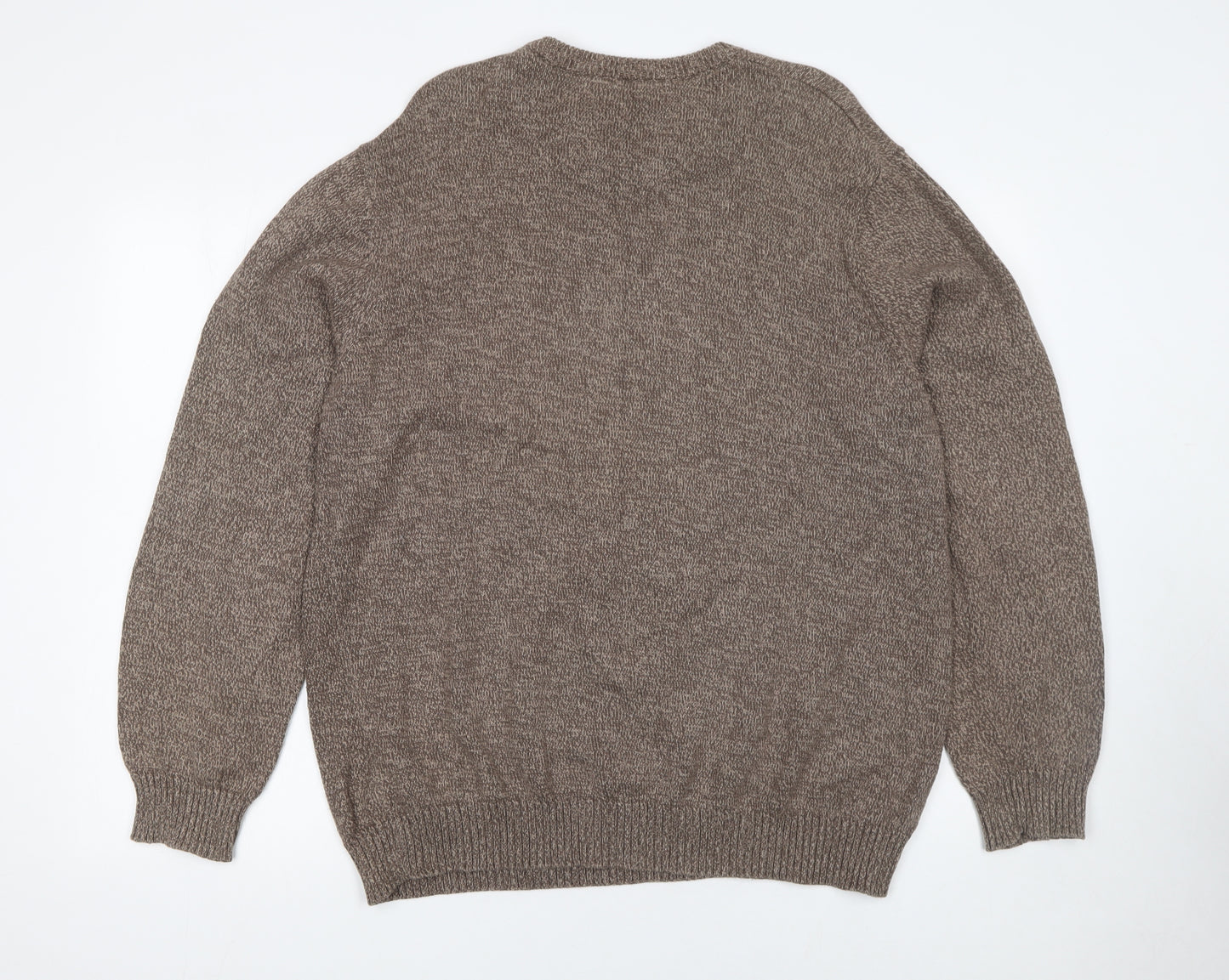 Maine New England Men's Brown Cotton Crew Neck Jumper Size L