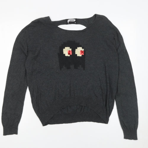Illustrated People Women’s Grey Cotton Cartoon Pullover Jumper M
