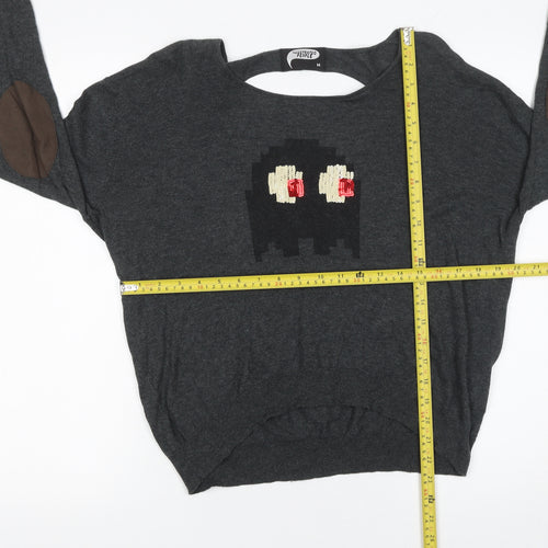 Illustrated People Women’s Grey Cotton Cartoon Pullover Jumper M
