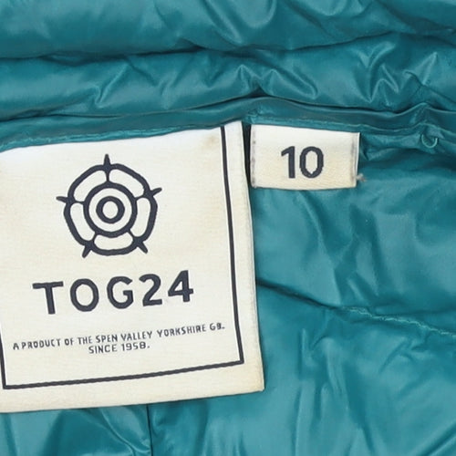 TOG24 Womens Blue Puffer Jacket Size 10 Lightweight Down Outerwear