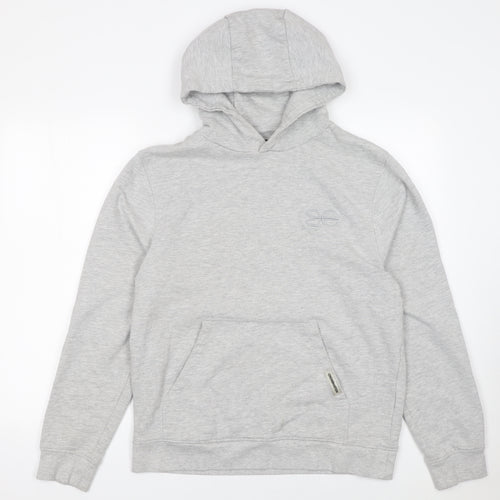 Crosshatch Men's Grey Pullover Hoodie Size M Cotton Blend