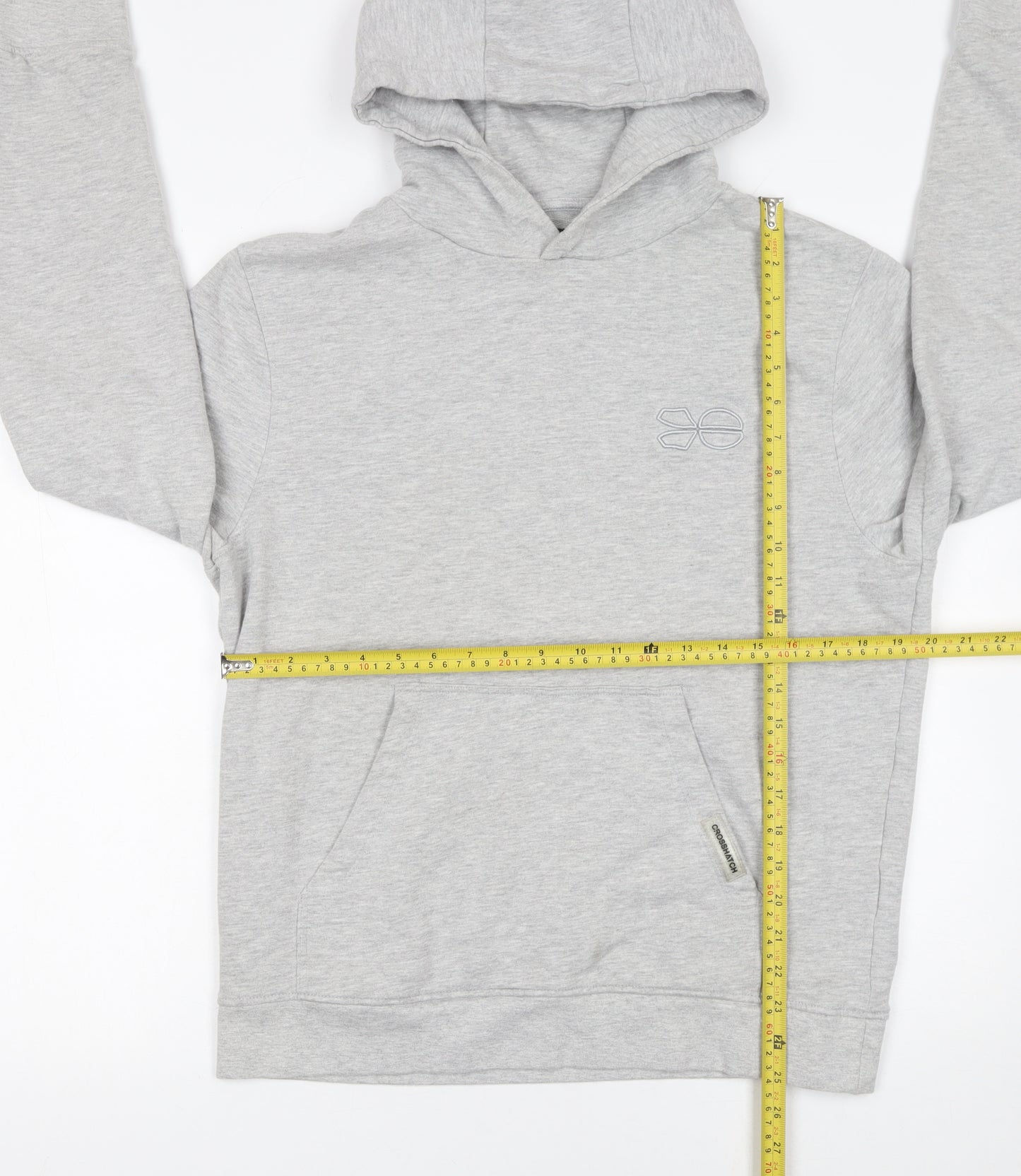 Crosshatch Men's Grey Pullover Hoodie Size M Cotton Blend