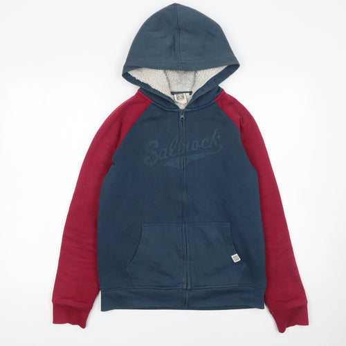 Saltrock Boys Blue & Red Fleece Lined Full Zip Hoodie 11-12 Years