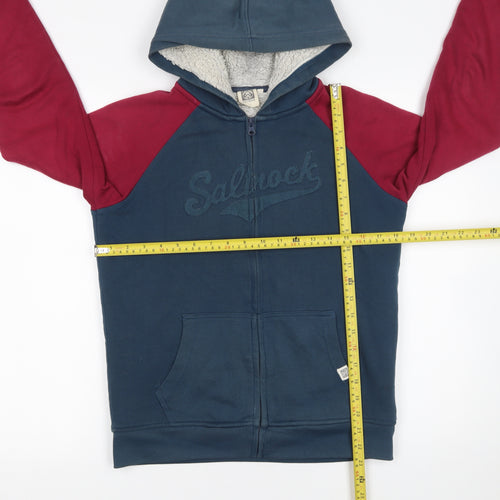 Saltrock Boys Blue & Red Fleece Lined Full Zip Hoodie 11-12 Years