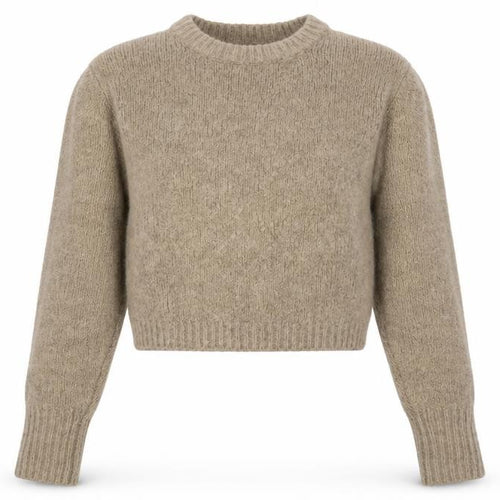 Zara Women Beige Crew Neck Alpaca Wool Blend Jumper Size S